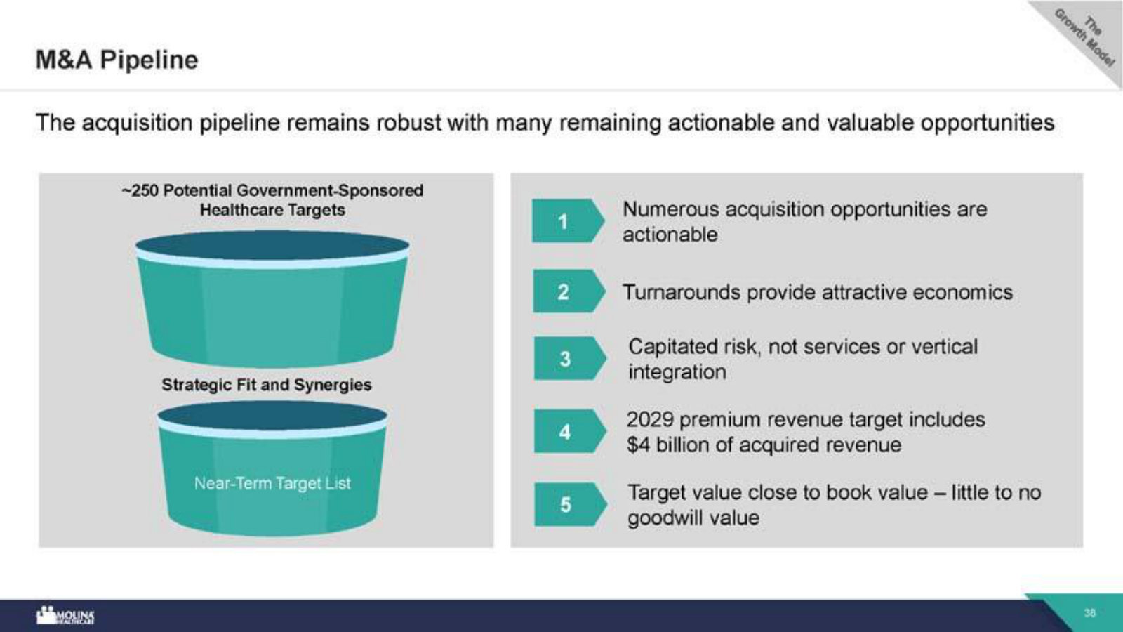 The M&A opportunity set: ~250 potential government-sponsored targets, bought near book value with little goodwill.